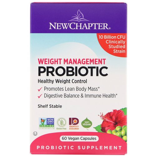 New Chapter, Weight Management Probiotic, 10 Billion CFU, 60 Vegan Capsules فوائد