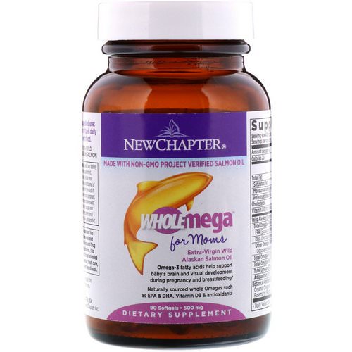 New Chapter, Wholemega For Moms, 500 mg, 90 Softgels فوائد