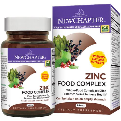 New Chapter, Zinc Food Complex, 60 Tablets فوائد