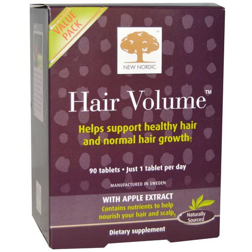 New Nordic, Hair Volume With Apple Extract, 90 Tablets فوائد