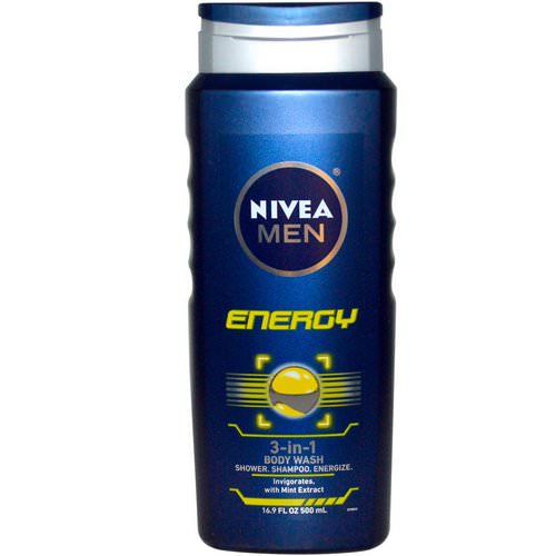 Nivea, Men 3-in-1 Body Wash, Energy, 16.9 fl oz (500 ml) فوائد