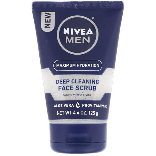Nivea, Men, Deep Cleaning Face Scrub, Maximum Hydration, 4.4 oz (125 g) فوائد