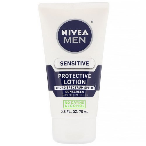 Nivea, Men, Sensitive Protective Lotion, SPF 15, 2.5 fl oz (75 ml) فوائد