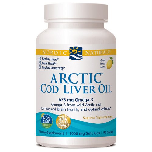 Nordic Naturals, Arctic Cod Liver Oil, Lemon, 1000 mg, 90 Soft Gels فوائد