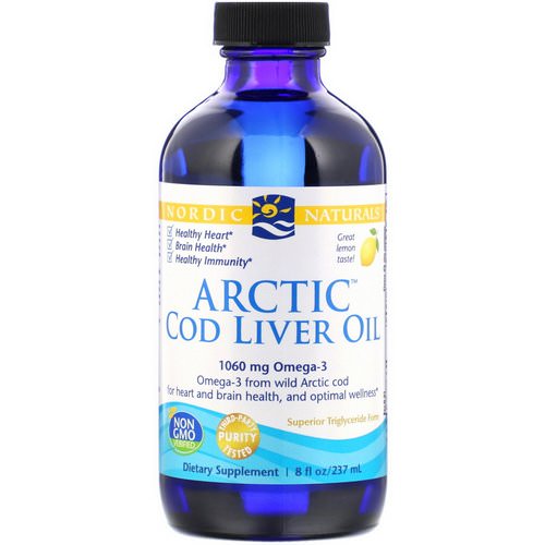 Nordic Naturals, Arctic Cod Liver Oil, Lemon, 8 fl oz (237 ml) فوائد