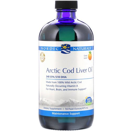 Nordic Naturals, Arctic Cod Liver Oil, Orange Flavor, 16 fl oz (473 ml) فوائد