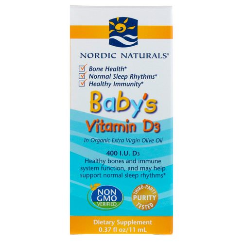 Nordic Naturals, Baby's Vitamin D3, 400 I.U, 0.37 fl oz (11 ml) فوائد