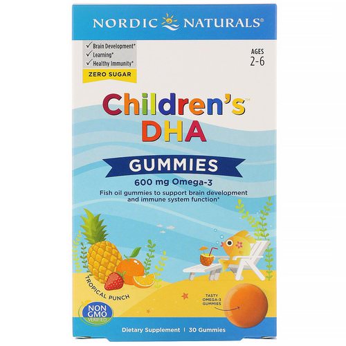 Nordic Naturals, Children's DHA Gummies, Tropical Punch, 600 mg, 30 Gummies فوائد