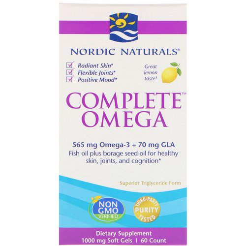 Nordic Naturals, Complete Omega, Lemon, 1,000 mg, 60 Soft Gels فوائد