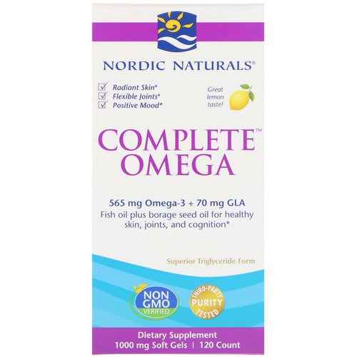 Nordic Naturals, Complete Omega, Lemon, 1000 mg, 120 Soft Gels فوائد