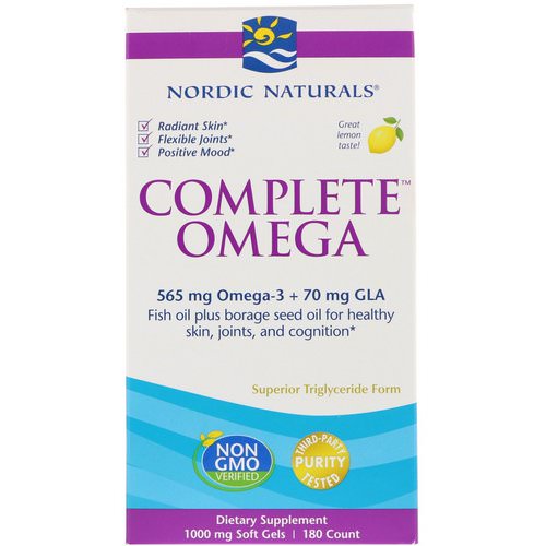Nordic Naturals, Complete Omega, Lemon, 1000 mg, 180 Soft Gels فوائد