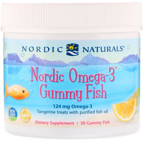 Nordic Naturals, Nordic Omega-3 Gummy Fish, Tangerine Treats, 124 mg, 30 Gummy Fish فوائد