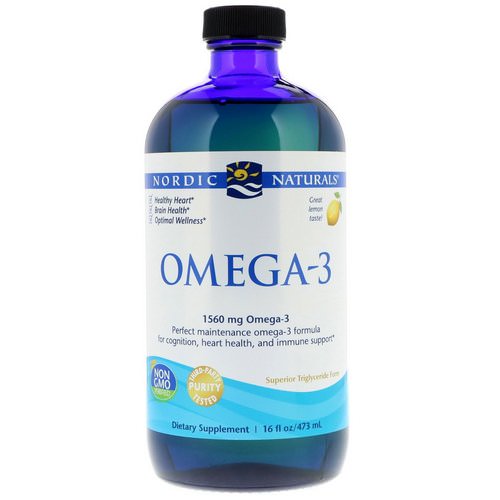 Nordic Naturals, Omega-3, Lemon, 1560 mg, 16 fl oz (473 ml) فوائد
