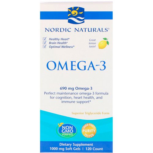 Nordic Naturals, Omega-3, Lemon, 690 mg, 120 Soft Gels فوائد