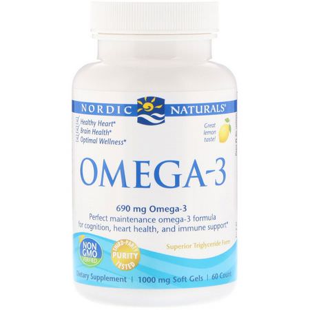 Nordic Naturals Omega-3 Fish Oil - زيت السمك أوميغا 3, Omegas EPA DHA, زيت السمك, المكملات الغذائية