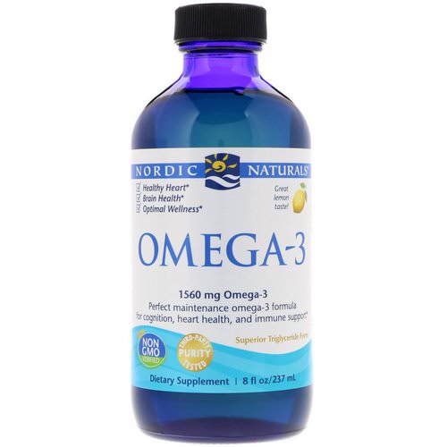 Nordic Naturals, Omega-3, Lemon, 8 fl oz (237 ml) فوائد