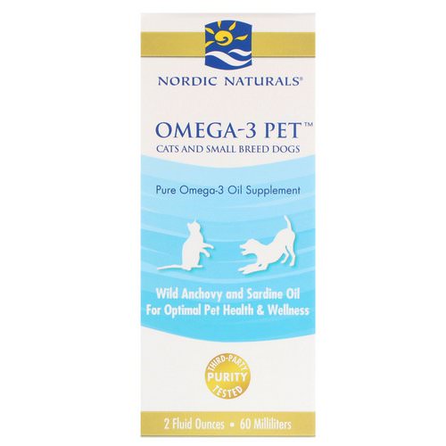 Nordic Naturals, Omega-3 Pet, Cats and Small Breed Dogs, 2 fl oz (60 ml) فوائد