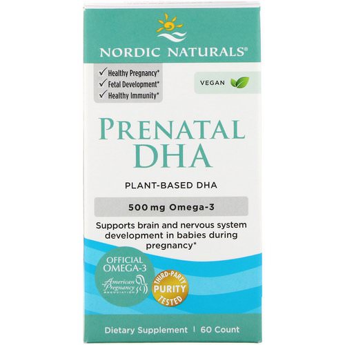 Nordic Naturals, Prenatal DHA, 500 mg, 60 Soft Gels فوائد
