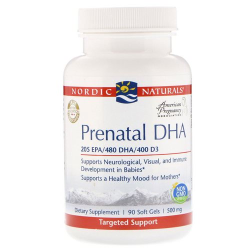 Nordic Naturals, Prenatal DHA, 500 mg, 90 Softgels فوائد