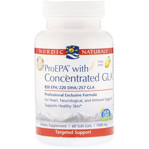 Nordic Naturals, ProEPA with Concentrated GLA, Lemon, 1000 mg, 60 Soft Gels فوائد