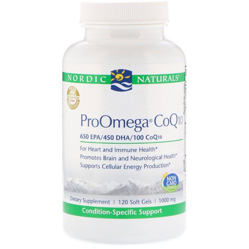 Nordic Naturals, ProOmega CoQ10, 1,000 mg, 120 Soft Gels فوائد