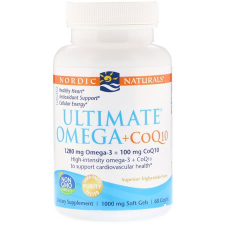 Nordic Naturals Omega-3 Fish Oil Coenzyme Q10 CoQ10 Formulas - أنزيم Q10, CoQ10, مضادات الأكسدة, زيت السمك أ,ميغا 3