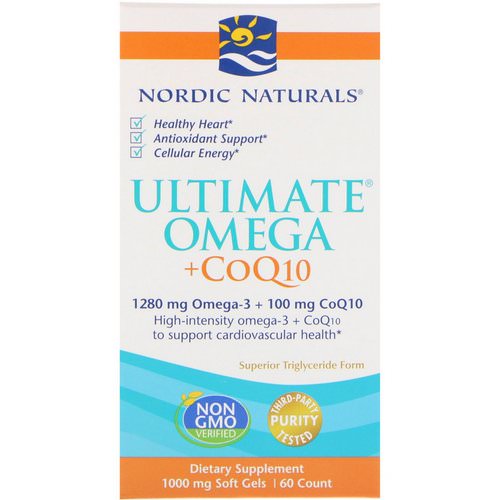 Nordic Naturals, Ultimate Omega + CoQ10, 1000 mg, 60 Soft Gels فوائد