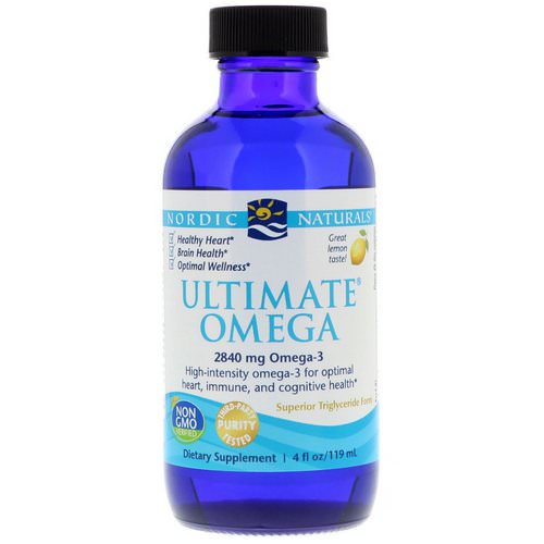 Nordic Naturals, Ultimate Omega, Lemon, 2,840 mg, 4 fl oz (119 ml) فوائد