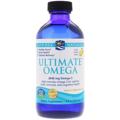 Nordic Naturals, Ultimate Omega, Lemon, 2,840 mg, 8 fl oz (237 ml) فوائد