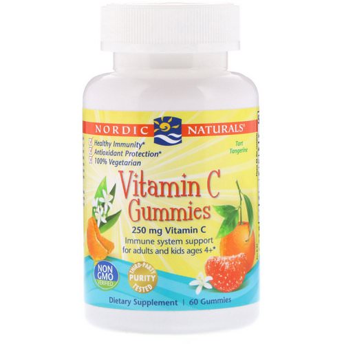Nordic Naturals, Vitamin C Gummies, Tart Tangerine, 250 mg, 60 Gummies فوائد