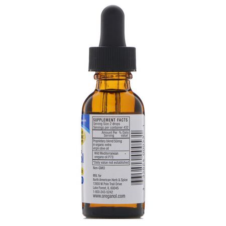 North American Herb & Spice, Wild Oreganol, Oil of Oregano, 1 fl oz (30 ml):أنفلونزا, سعال