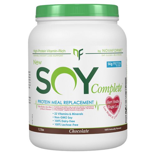 NovaForme, Soy Complete Protein Weight Loss Meal Replacement, Chocolate, 1.2 lbs فوائد