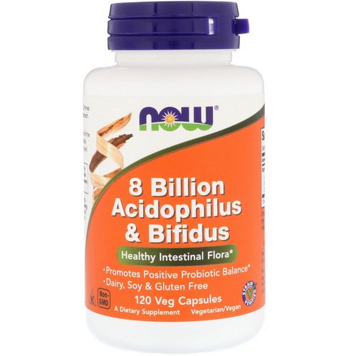 Now Foods, 8 Billion Acidophilus & Bifidus, 120 Veg Capsules فوائد