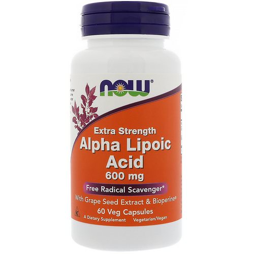 Now Foods, Alpha Lipoic Acid, Extra Strength, 600 mg, 60 Veg Capsules فوائد