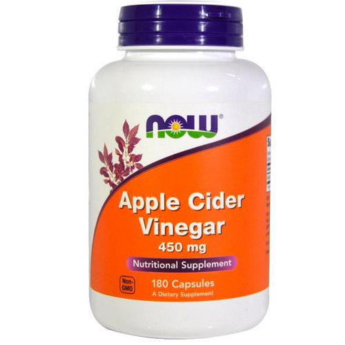 Now Foods, Apple Cider Vinegar, 450 mg, 180 Capsules فوائد