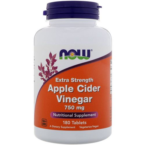 Now Foods, Apple Cider Vinegar, Extra Strength, 750 mg, 180 Tablets فوائد