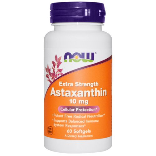 Now Foods, Astaxanthin, 10 mg, 60 Softgels فوائد