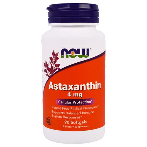Now Foods, Astaxanthin, 4 mg, 90 Softgels فوائد