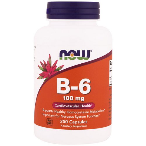 Now Foods, B-6, 100 mg, 250 Capsules فوائد