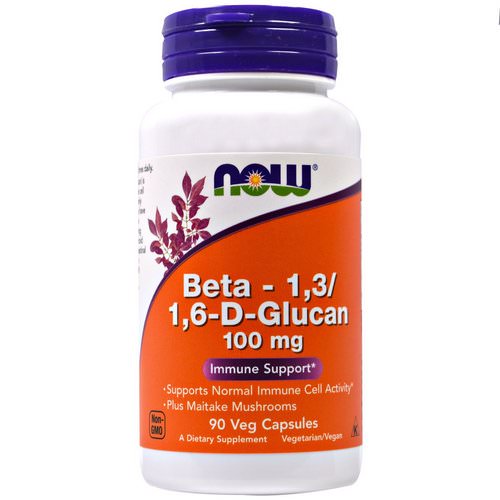Now Foods, Beta-1,3/1,6-D-Glucan, 100 mg, 90 Veggie Caps فوائد