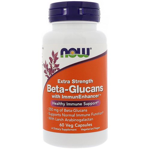 Now Foods, Beta-Glucans, with ImmunEnhancer, Extra Strength, 250 mg, 60 Veg Capsules فوائد