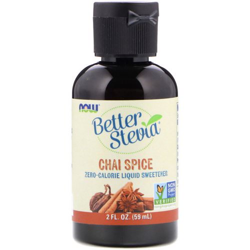 Now Foods, Better Stevia, Zero-Calorie Liquid Sweetener, Chai Spice, 2 fl oz (59 ml) فوائد