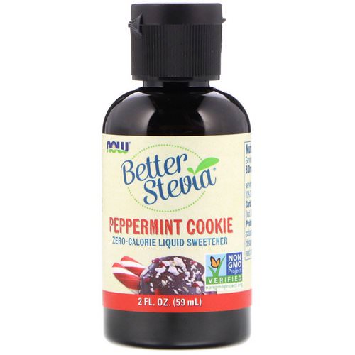 Now Foods, Better Stevia, Zero-Calorie Liquid Sweetener, Peppermint Cookie, 2 fl oz (59 ml) فوائد