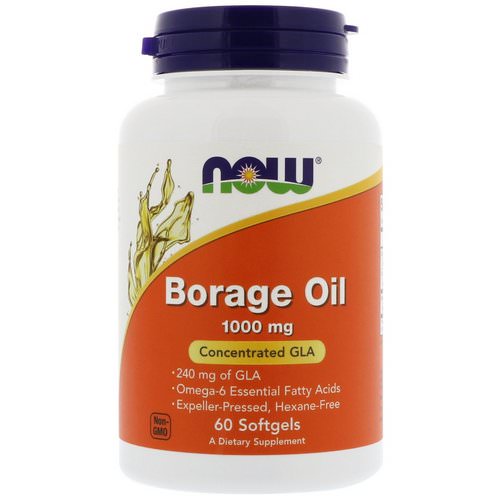 Now Foods, Borage Oil, Concentration GLA, 1000 mg, 60 Softgels فوائد