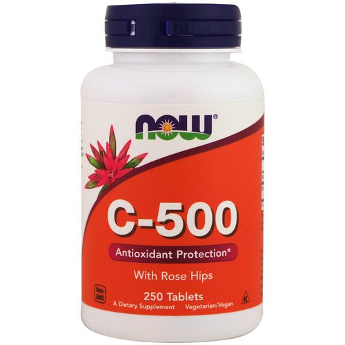 Now Foods, C-500 With Rose Hips, 250 Tablets فوائد