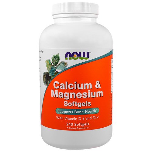 Now Foods, Calcium & Magnesium, with Vitamin D-3 and Zinc, 240 Softgels فوائد