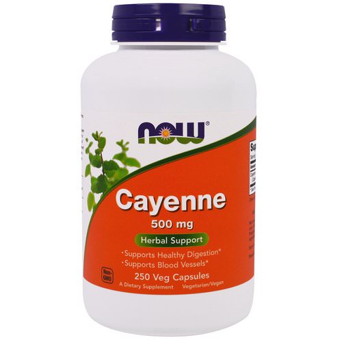 Now Foods, Cayenne, 500 mg, 250 Veggie Caps فوائد