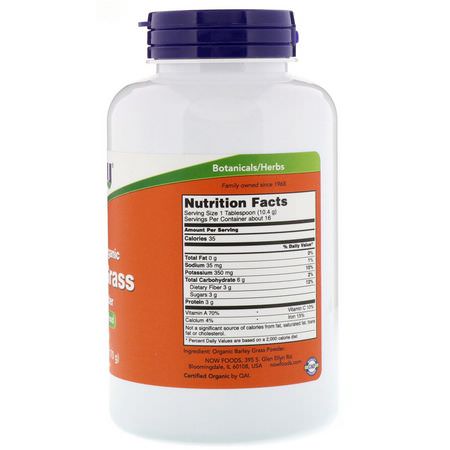 Now Foods, Certified Organic Barley Grass Pure Powder, 6 oz (170 g):Barley Grass, سوبرفوودس