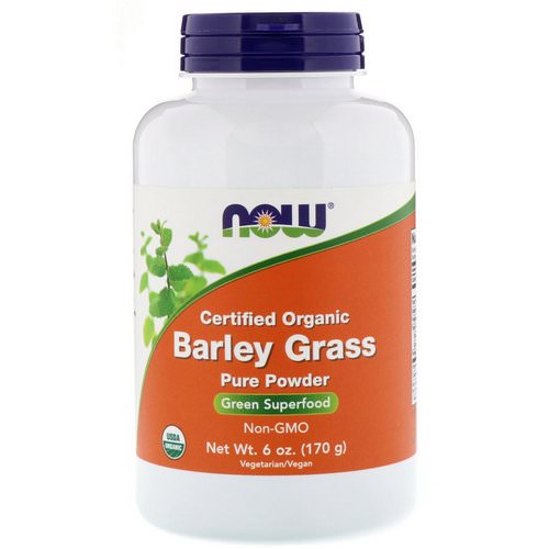 Now Foods, Certified Organic Barley Grass Pure Powder, 6 oz (170 g) فوائد