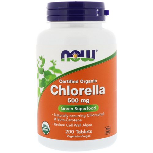 Now Foods, Certified Organic Chlorella, 500 mg, 200 Tablets فوائد